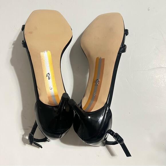 Sam Edelman Black Patent Leather PEONIE KITTEN HEEL SANDAL - Picture 14 of 15